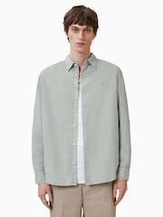 AllSaints Green Tahoe Long Sleeve Shirt - Image 3 of 9