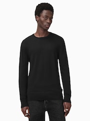 AllSaints Black Maes Merino Crew Jumper - Image 1 of 7
