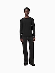 AllSaints Black Maes Merino Crew Jumper - Image 4 of 7
