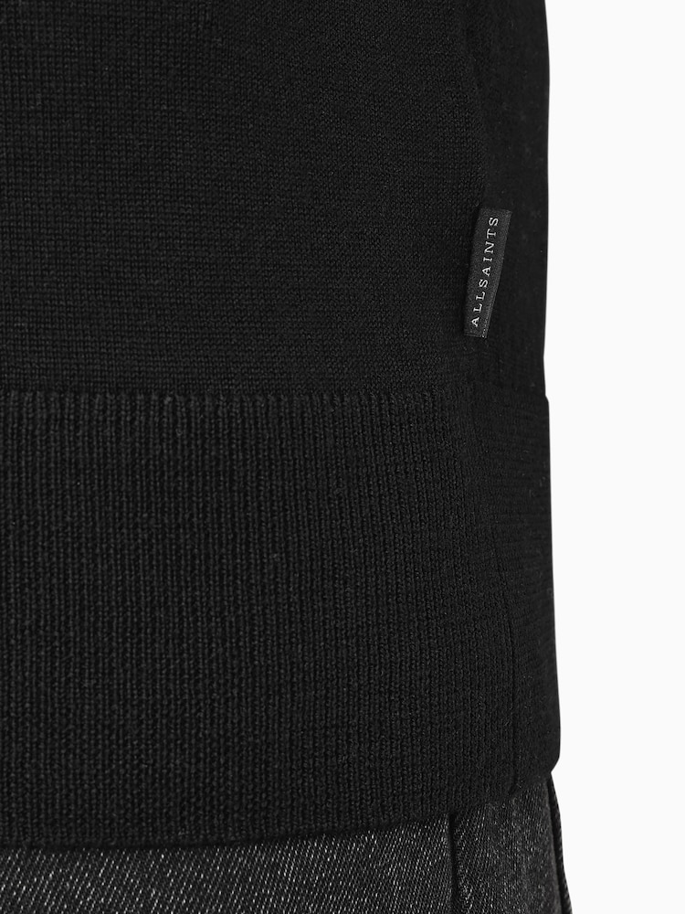 AllSaints Black Maes Merino Crew Jumper - Image 7 of 7