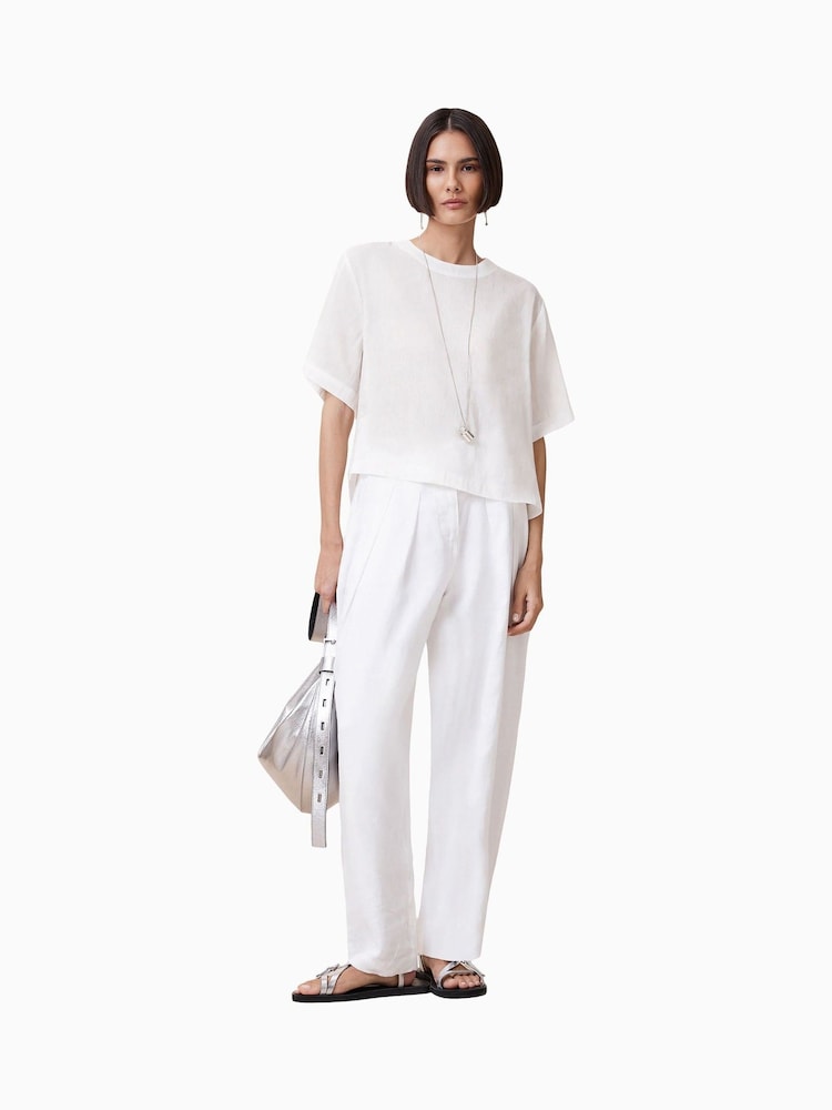 AllSaints White Becca Trousers - Image 1 of 8