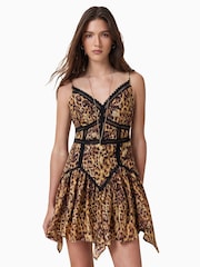 AllSaints Brown Zia Dress - Image 1 of 7