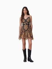 AllSaints Brown Zia Dress - Image 3 of 7