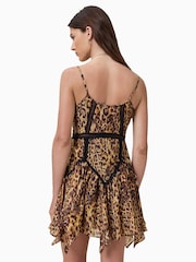 AllSaints Brown Zia Dress - Image 6 of 7