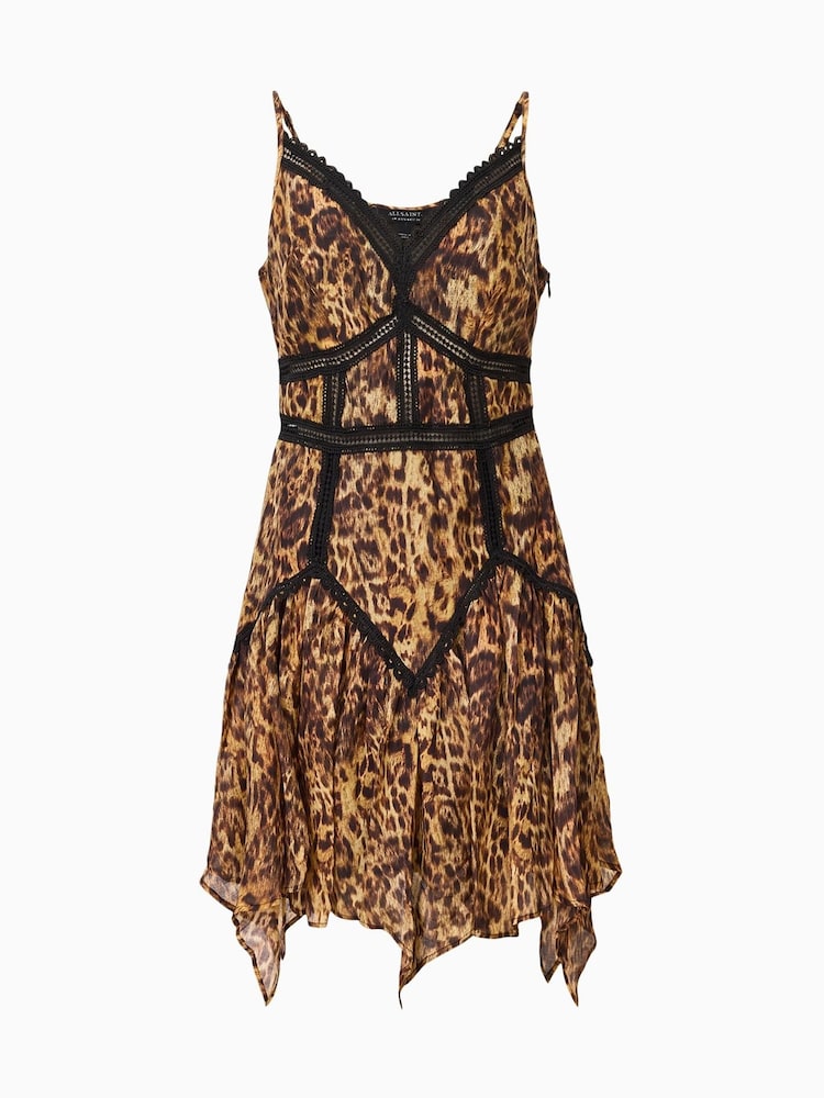 AllSaints Brown Zia Dress - Image 7 of 7