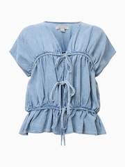 AllSaints Blue Remy Top - Image 7 of 8