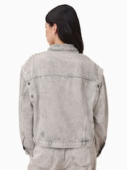 AllSaints Grey Chlo Studded Jacket - Image 2 of 9