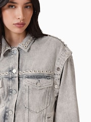 AllSaints Grey Chlo Studded Jacket - Image 7 of 9