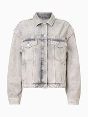 AllSaints Grey Chlo Studded Jacket - Image 9 of 9