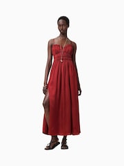 AllSaints Red Faelyn Dress - Image 3 of 9