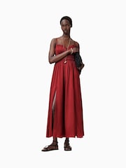 AllSaints Red Faelyn Dress - Image 4 of 9