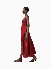 AllSaints Red Faelyn Dress - Image 7 of 9