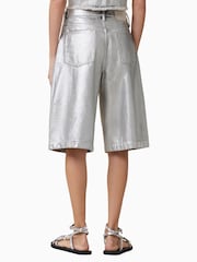 AllSaints Grey Louie Long 100% Cotton Shorts - Image 5 of 8
