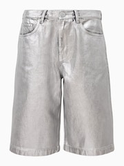AllSaints Grey Louie Long 100% Cotton Shorts - Image 8 of 8