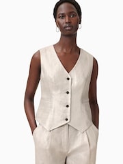 AllSaints Natural Averie Waistcoat - Image 2 of 7