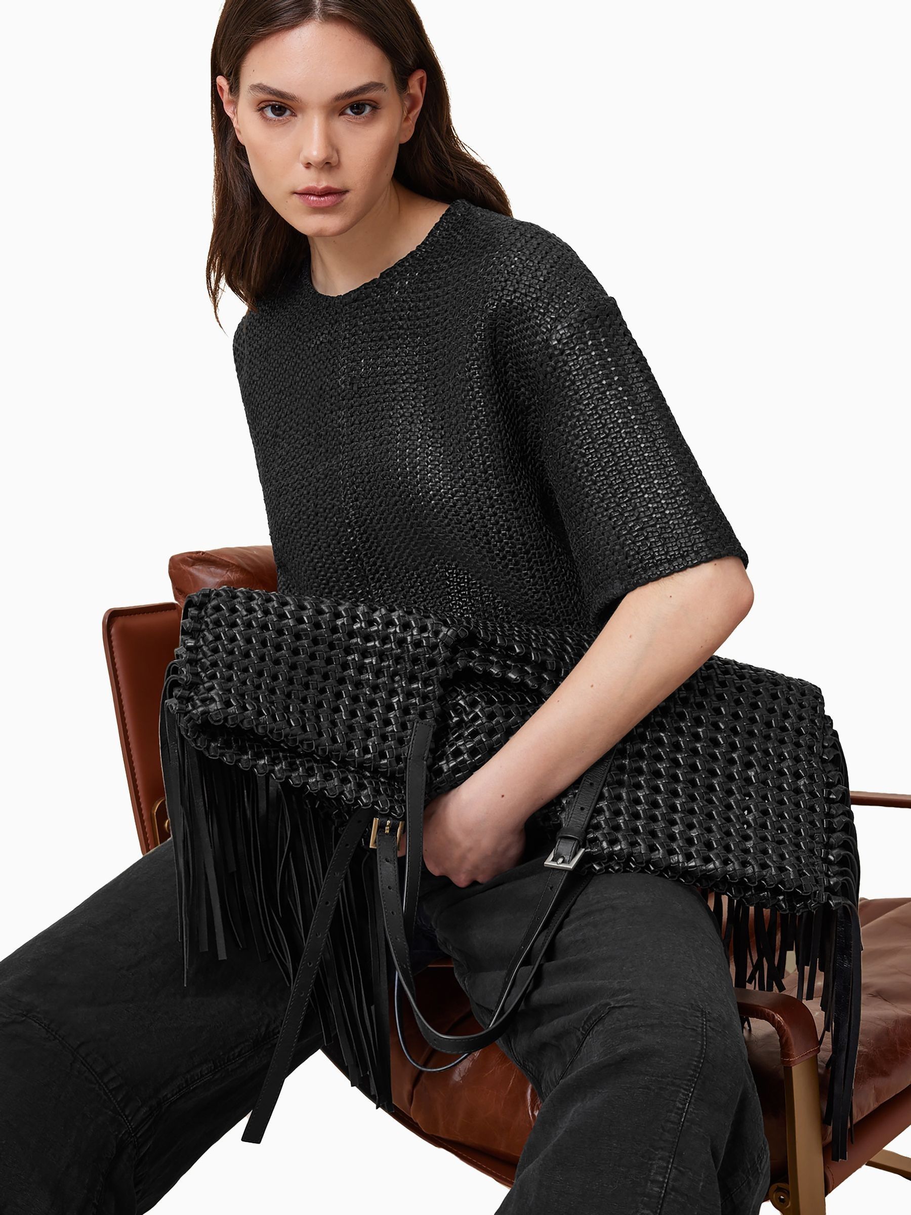 Buy AllSaints Black Ara Knot Tote Bag from Next USA