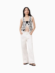 AllSaints White Florence 100% Cotton Waistcoat - Image 5 of 9