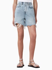 AllSaints Blue Doris Denim 100% Cotton Shorts - Image 2 of 8