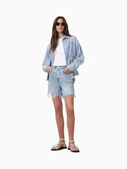 AllSaints Blue Doris Denim 100% Cotton Shorts - Image 4 of 8