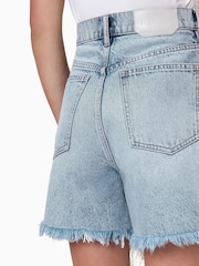 AllSaints Blue Doris Denim 100% Cotton Shorts - Image 5 of 8