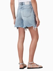 AllSaints Blue Doris Denim 100% Cotton Shorts - Image 6 of 8