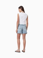 AllSaints Blue Doris Denim 100% Cotton Shorts - Image 7 of 8