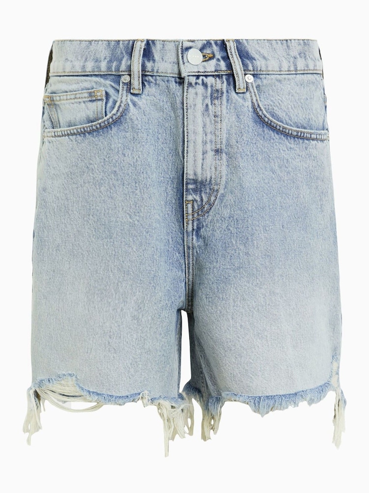 AllSaints Blue Doris Denim 100% Cotton Shorts - Image 8 of 8 AllSaints Blue Doris Denim 100% Cotton Shorts - Image 8 of 8