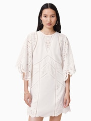 AllSaints White Luci 100% Cotton Dress - Image 3 of 8