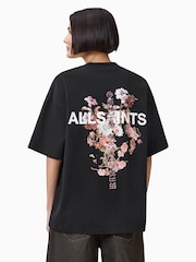 AllSaints Black Eternal Etta 100% Organic Cotton T-Shirt - Image 5 of 8