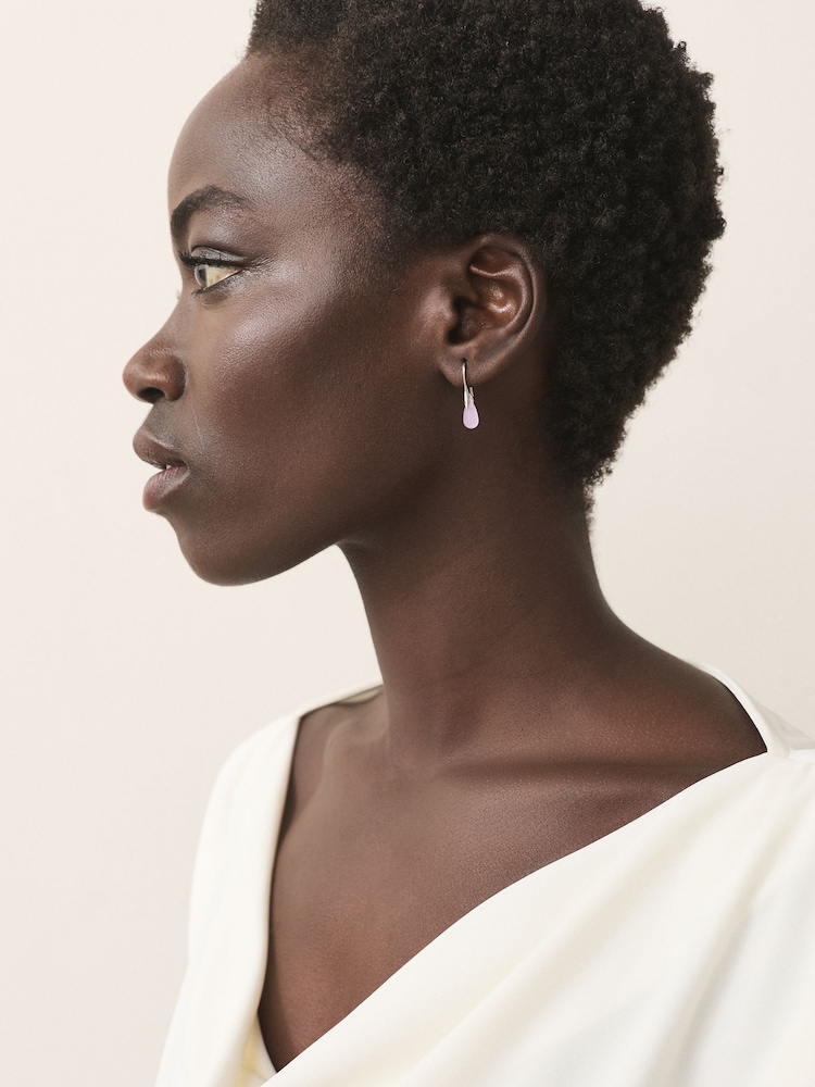 Sterling Silver Rose Quartz Drop Earrings - Image 1 of 4