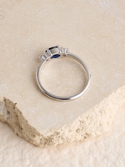 Sterling Silver Sapphire Coloured Stone Ring - Image 3 of 3