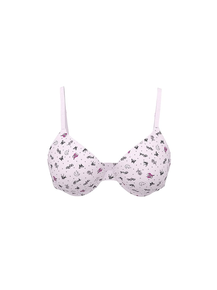 Victoria's Secret PINK Pink Tattoo Print Super Push Up Bra - Image 3 of 3