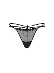 Victoria's Secret PINK Black G-String Spider Web Embroidery Knickers - Image 3 of 3