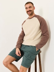 Blu-verde scuro - Pantaloncini cargo FatFace Garment Dye - Immagine 5 di 6