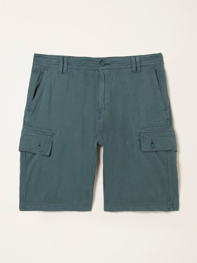 Blu-verde scuro - Pantaloncini cargo FatFace Garment Dye - Immagine 6 di 6