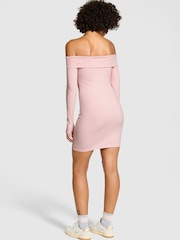 Victoria's Secret PINK Dollhouse Pink Off The Shoulder Ribbed Dress - Image 2 of 3