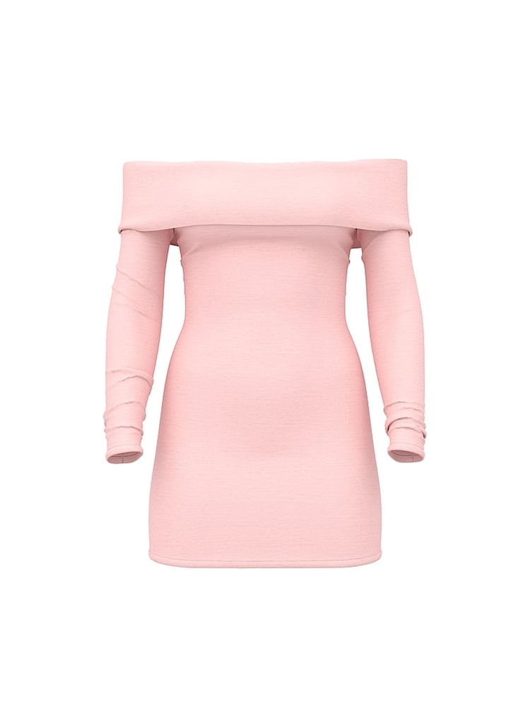 Victoria's Secret PINK Dollhouse Pink Off The Shoulder Ribbed Dress - Image 3 of 3 Victoria's Secret PINK Dollhouse Pink Off The Shoulder Ribbed Dress - Image 3 of 3