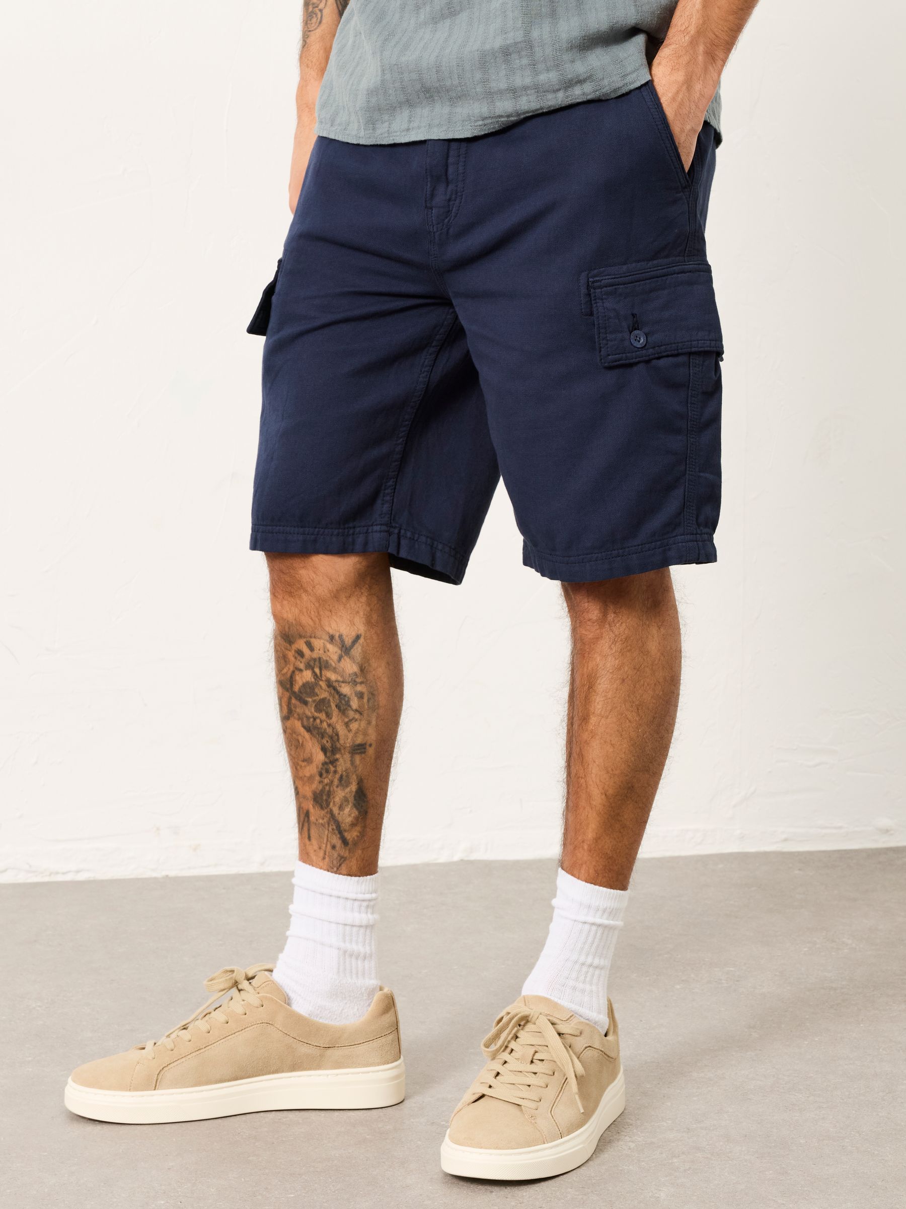 Fat Face Fatface Brecon Navy Garment Dye Cargo Shorts