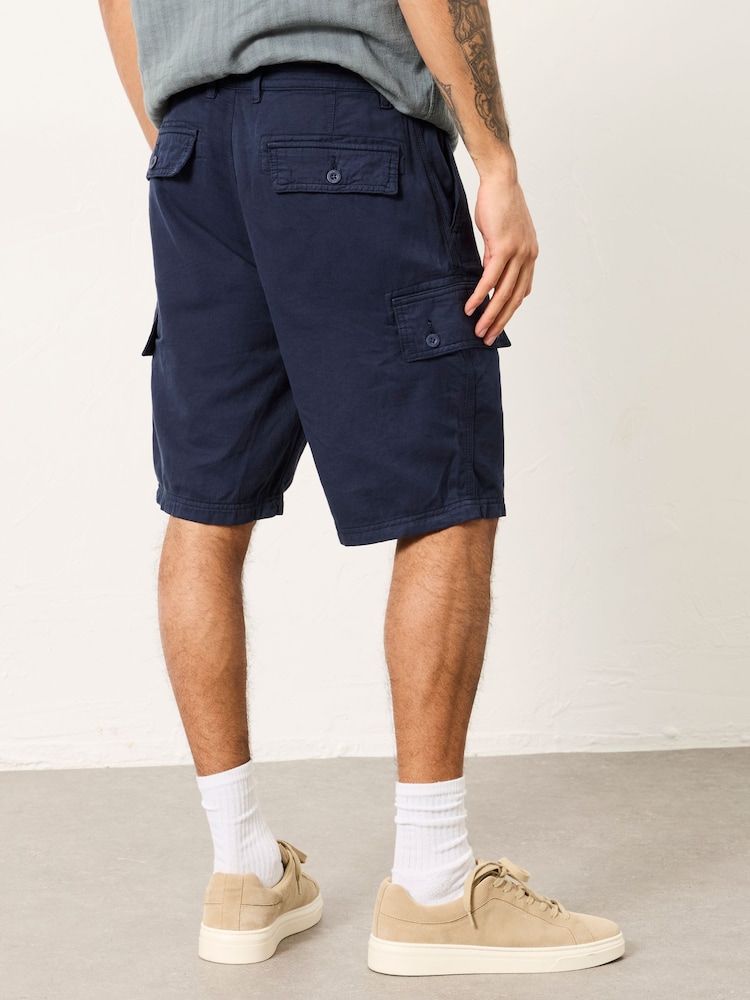 FatFace Brecon Navy Garment Dye Cargo Shorts - Image 2 of 6 FatFace Brecon Navy Garment Dye Cargo Shorts - Image 2 of 6