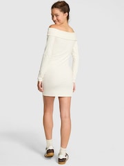Victoria's Secret PINK Winter White Off The Shoulder Ribbed Dress - Image 2 of 3