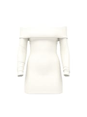 Victoria's Secret PINK Winter White Off The Shoulder Ribbed Dress - Image 3 of 3