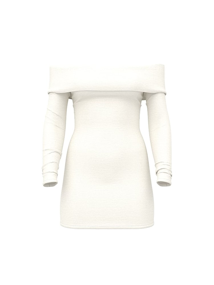 Victoria's Secret PINK Winter White Off The Shoulder Ribbed Dress - Image 3 of 3 Victoria's Secret PINK Winter White Off The Shoulder Ribbed Dress - Image 3 of 3