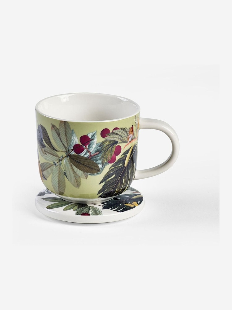 Kew Gardens Green Bloom Mug & Coaster Set - Image 4 of 4 Kew Gardens Green Bloom Mug & Coaster Set - Image 4 of 4