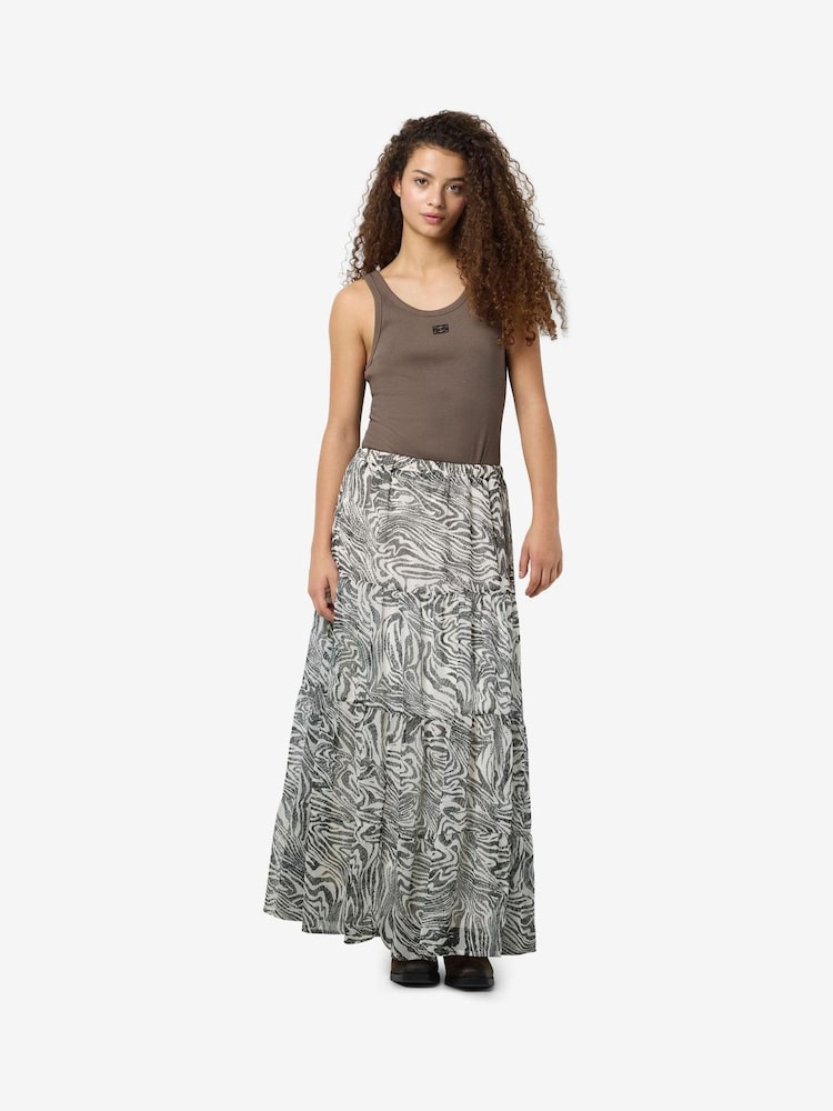 NOISY MAY Grey Zebra Print Chiffon Maxi Skirt - Image 2 of 5