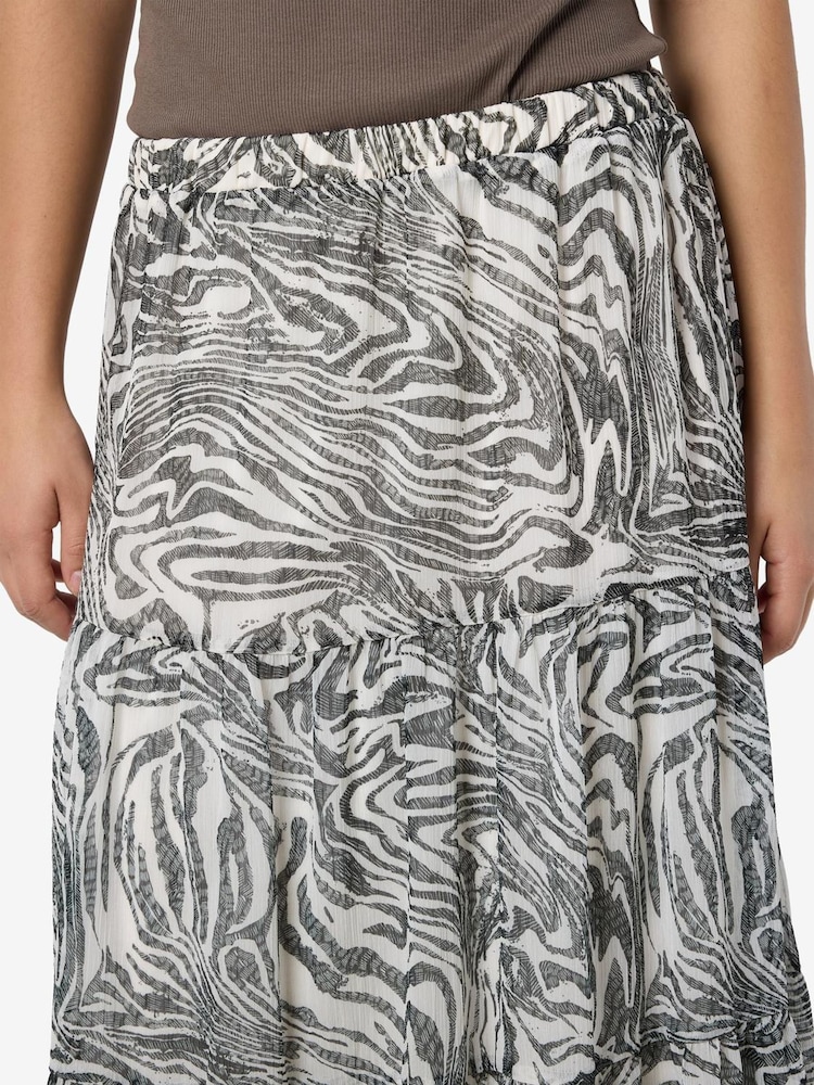 NOISY MAY Grey Zebra Print Chiffon Maxi Skirt - Image 5 of 5
