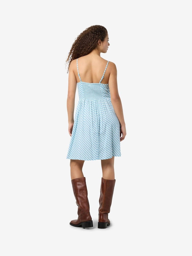 Vestido mini listrado com amarração frontal NOISY MAY - Imagem 2 de 3