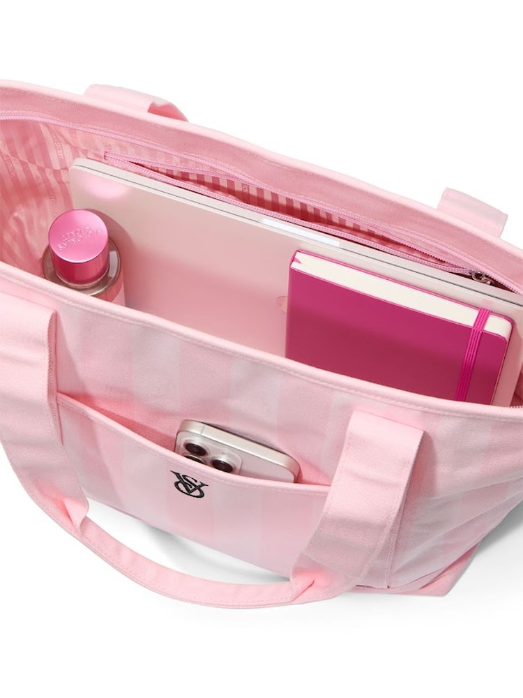 Victoria's Secret Heritage Stripe Pink Tote Bag - Image 3 of 3