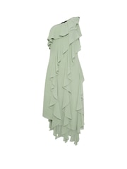 Star by Julien MacDonald Green One Shoulder Tiered Dress - Image 5 of 5