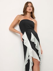 Star by Julien MacDonald Black Ruffle Detail Dress - Image 4 of 6
