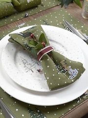 Sophie Allport Forest Green Festive Forest Napkins Set of 4 - Image 1 of 2